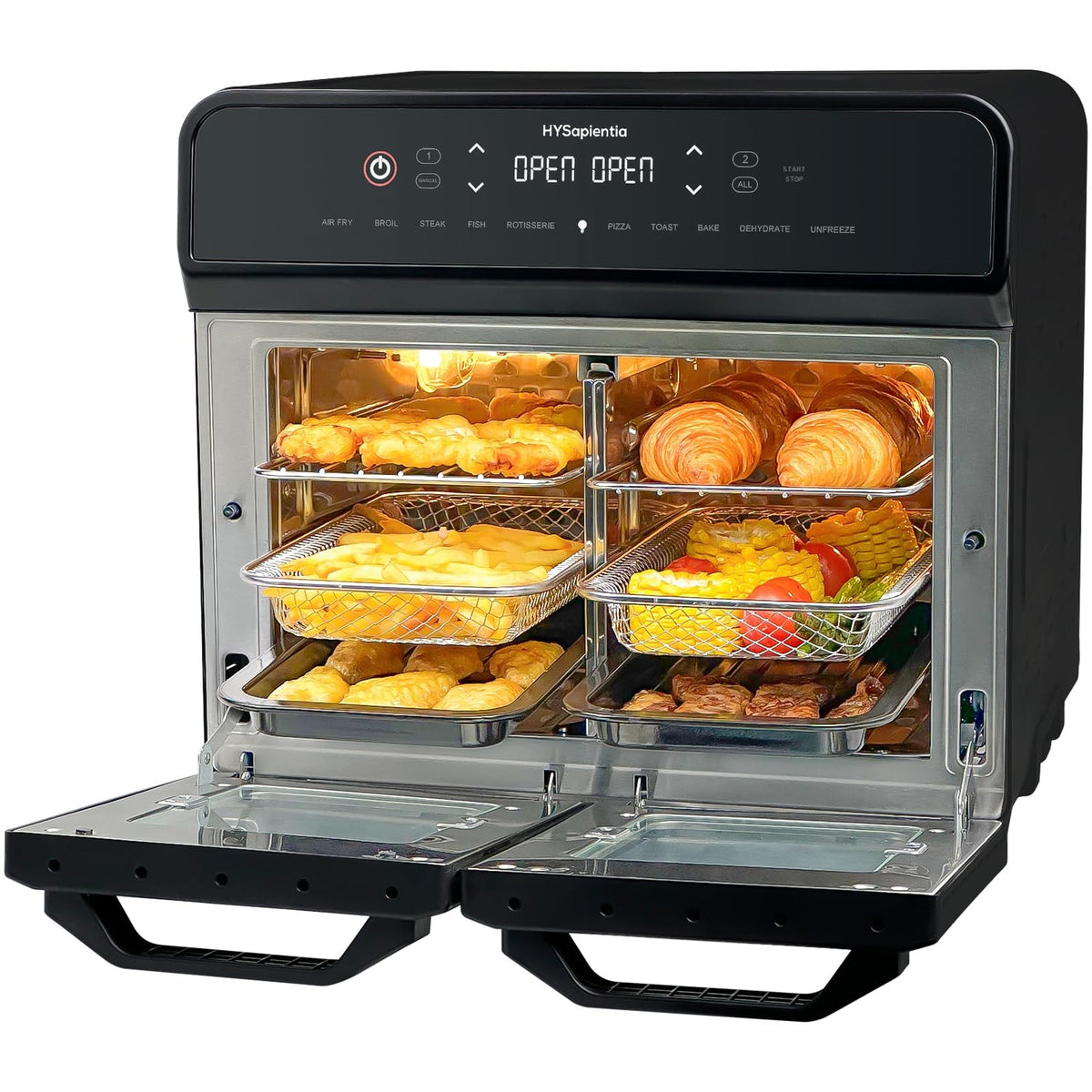 COSORI Dual Blaze TwinFry 10L Dual-Zone Air Fryer – 4 Heating Elements, 240°C, Black
