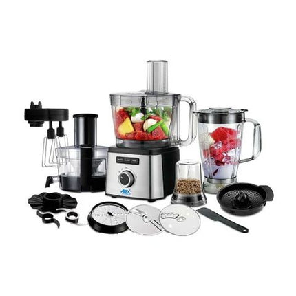Anex Deluxe Kitchen Robot, 1200W, 220-240V, 1.8 Liter Jar + 3.5 Liters Bowl + 200ml Grinder, Black, AG-3159